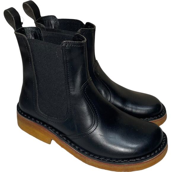 Swedish Hasbeens Black Leather Chelsea Boots     Size: EU 39 / US 8.5 - Picture 1 of 8